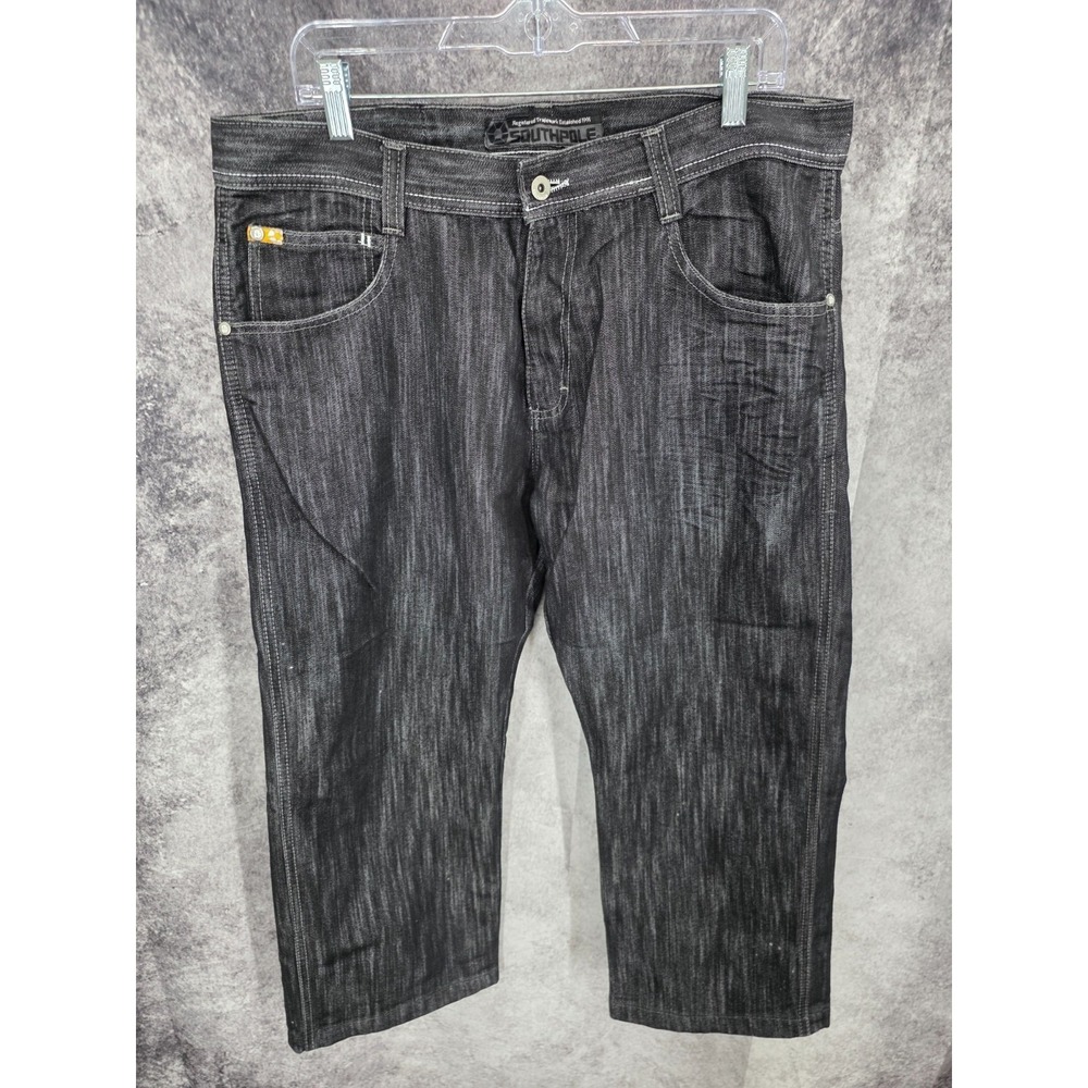 Southpole Jeans Mens 38 x 26‎ Black Denim Baggy Skater Grunge Hip Hop Y2K